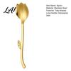 Vaisselle Romantique Forme Tulipe Cuillère en Acier Inoxydable Long Manche Café Glace Décorative Cuillère de Service Dessert avec Crochet Suspendu Cuisine