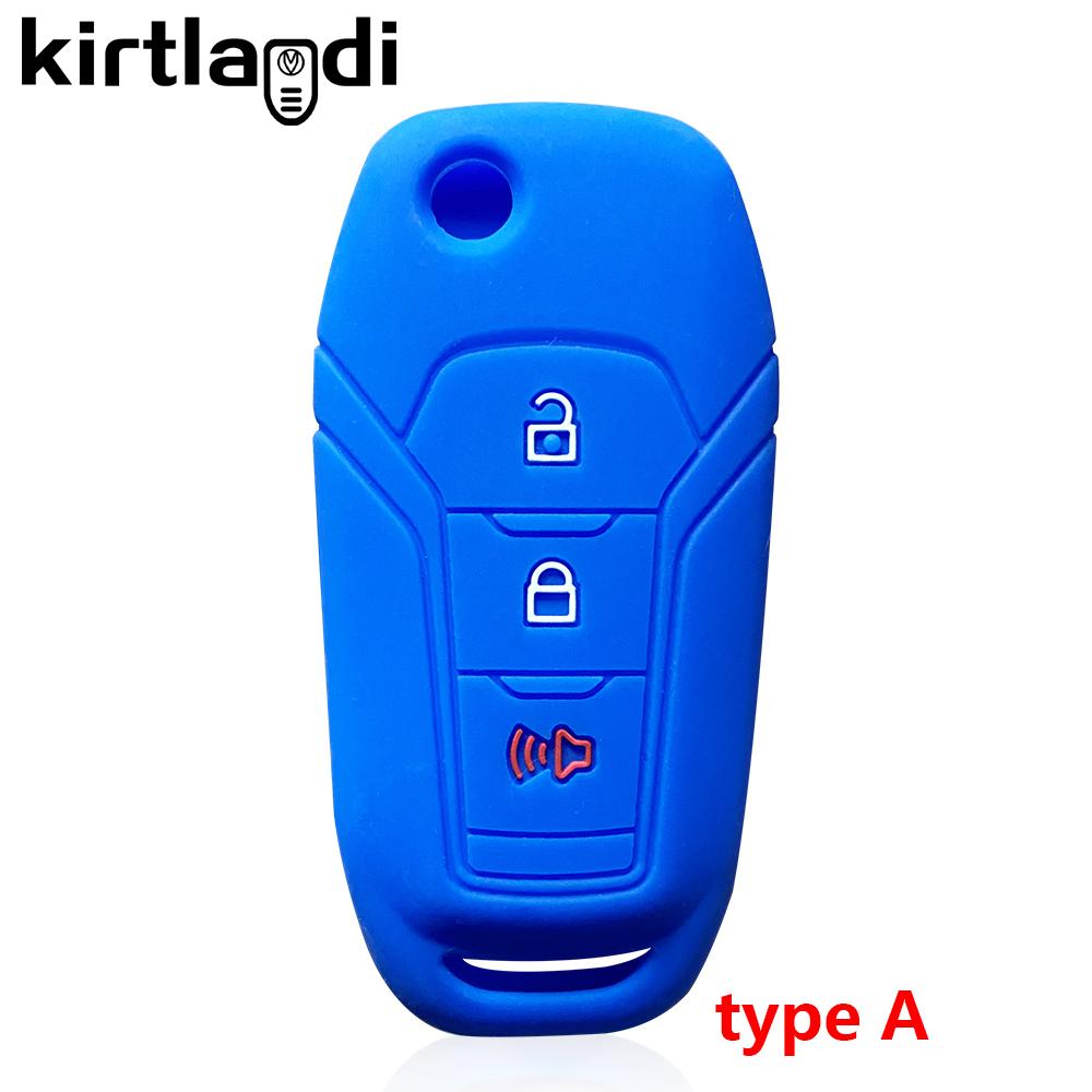 Silicone Car Key Cover Remote Case For Ford Fiesta Focus 2 3 Ecosport Mondeo Figo For Ford Puma Ranger  Key Holder Keychain