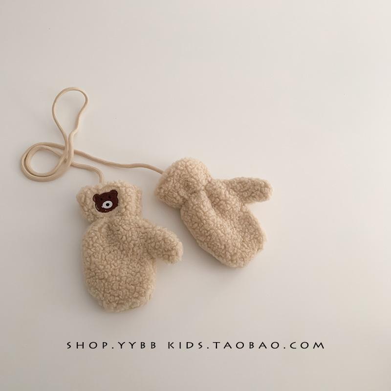 Ins coreeană drăguț ursuleț pentru bebeluși eșarfă mănuși pentru copii toamna și iarna băieți și fete eșarfă caldă pentru gât plus catifea pentru gât