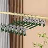 Durable Rusts Proof Multiple Use Adjustable Clothes Hangers Scratch Resistant Clips For Scarves Trousers Storage