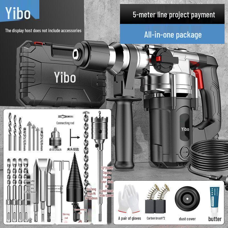 High-Power Multi-Functional Electric Hammer Drill: Industrial-Grade Concrete Impact and Household Use