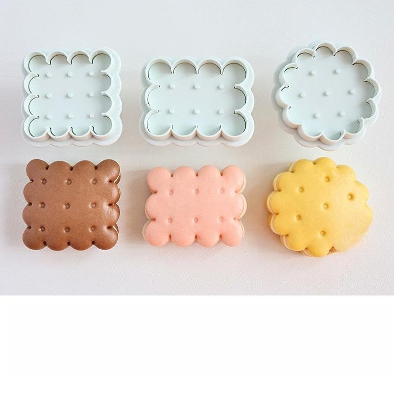 Jam Sandwich Flowers Cookie Cutter Mold DIY 3D Fondant Stamp Biscuit Moulds Cake Decoration Kitchen Baking Supplies