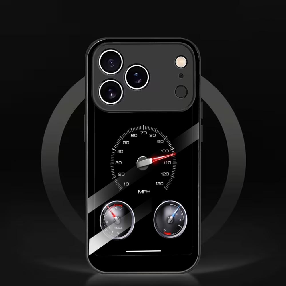 Black Car Dashboard Art mobile phones Glass phone case for iphone 17 pro max cover for iPhone 17 16 15 14 13 12 11pm Pro Plus