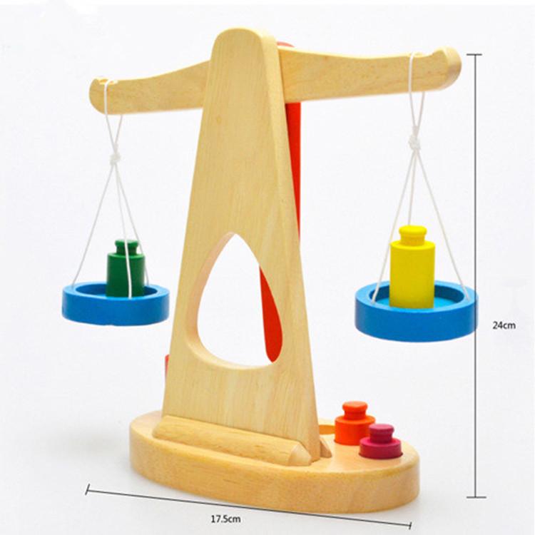 

Children s Montessori Wooden Balance Scale - Educational Math Development Toy