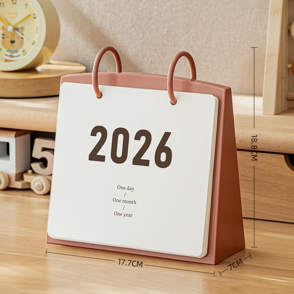 

New Simple 2026 Calendar Thick Paper High Appearance Memo Calendar Creative Knickknacks Desktop Calendar Office Use червоний