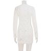 European and American Spice Girls Women's Clothing Nightclub Style New Lace Slightly Transparent Hollow Chest Tight Hip Wrap Dress Shows Short Figure