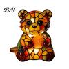 Unique Animal Shaped Desk Light Vintage Stained Glass Style Lamp, Cute Night Light, Decorative Cozy Warm for Reading Lamp Bedroom Bedside Kids