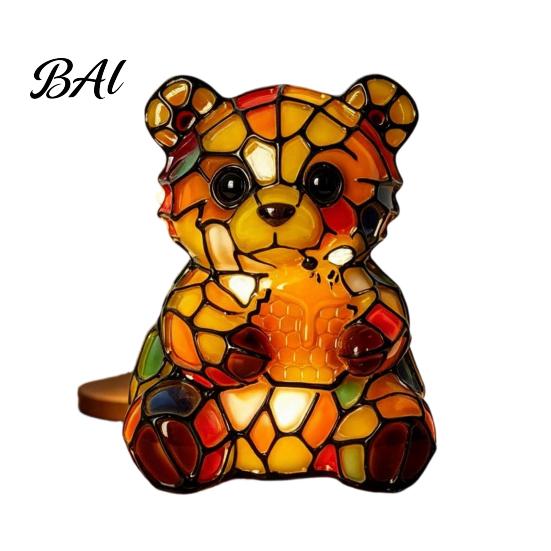 Unique Animal Shaped Desk Light Vintage Stained Glass Style Lamp, Cute Night Light, Decorative Cozy Warm for Reading Lamp Bedroom Bedside Kids