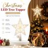 Warm White LED Star Topper Water Drop Pattern Five Point Star Topper Holiday Room Decor