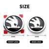 BAUC3 For Skoda Car Front Hood Badge Rear Trunk Emblem Replacement Sticker For Skoda Yeti VRIS Rapid Octavia a5 a7 Kodiaq Karoq Kamiq