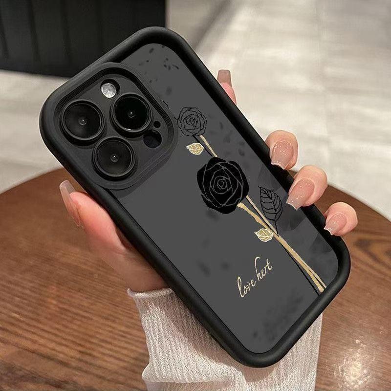 Black Rose iPhone 17 Pro Max Case - Compatible with iPhone 13/14/15/16/17, Custom & Stylish Design