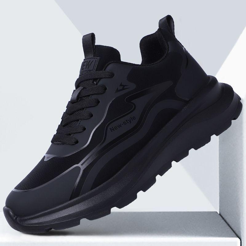 Men's shoes autumn black breathable waterproof sneakers men's versatile soft-soled non-slip casual shoes men's