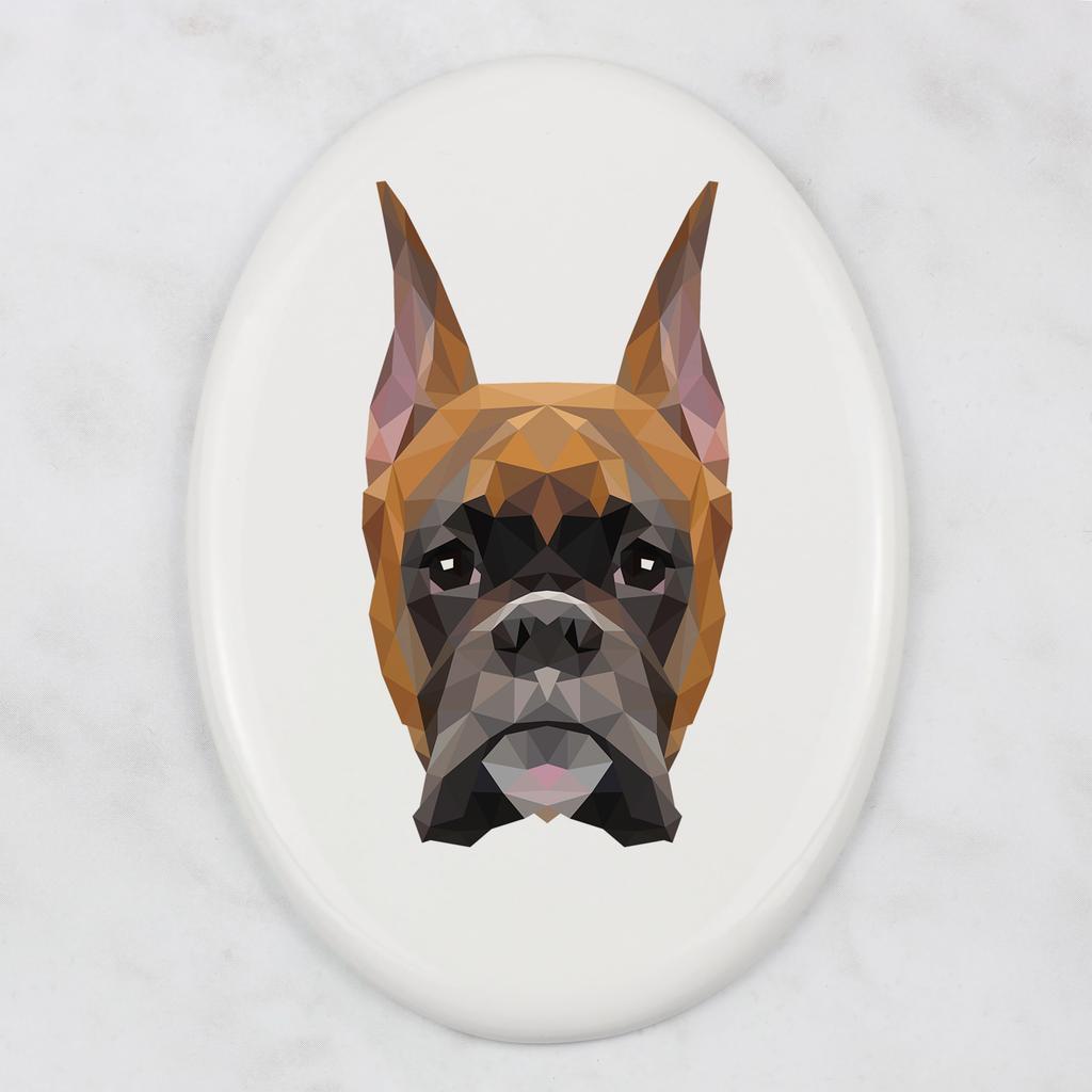 Bokser, Boxer I -Płytka Ze Zdjęciem I Napisem Geometryczna Marki Art-Dog
