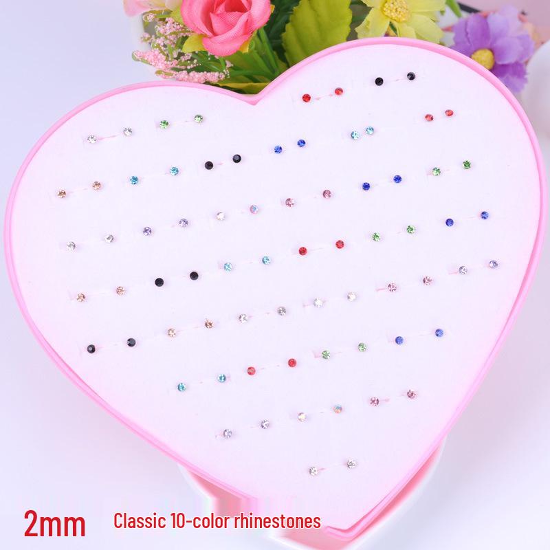 Women's Heart Stud Earrings Set in Acrylic Resin - Boxed Jewelry Accessory