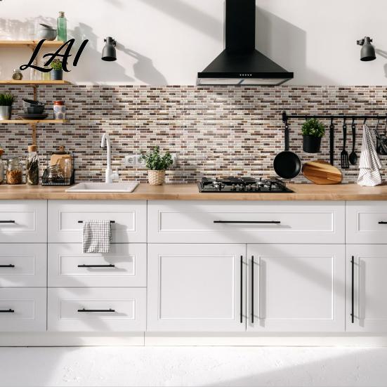 Rental Friendly Wall Decor 3D Gel Faux Mosaic Stickers Easy Peel & Stick Backsplash Tile Decorative Adhesive Sheets Vintage Brick Wallpaper