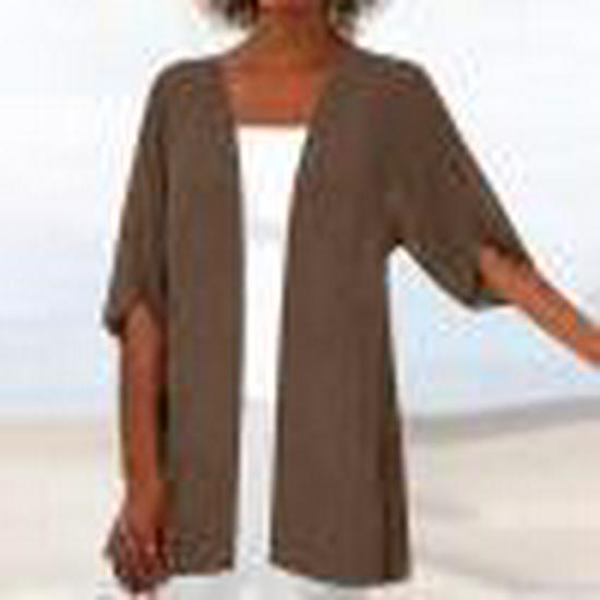Women's Summer Cardigans Plus Size Short Sleeve Half Loose Cover Up Open Front Stretch Blouse Wrap Outwear Top