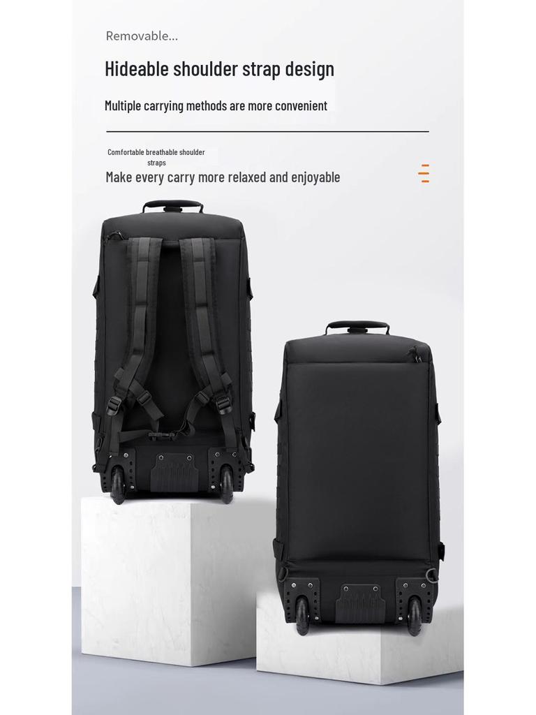 Foldable Cross-Border Wheeled Backpack: Multifunctional Travel & Sports Bag for Men and Women
