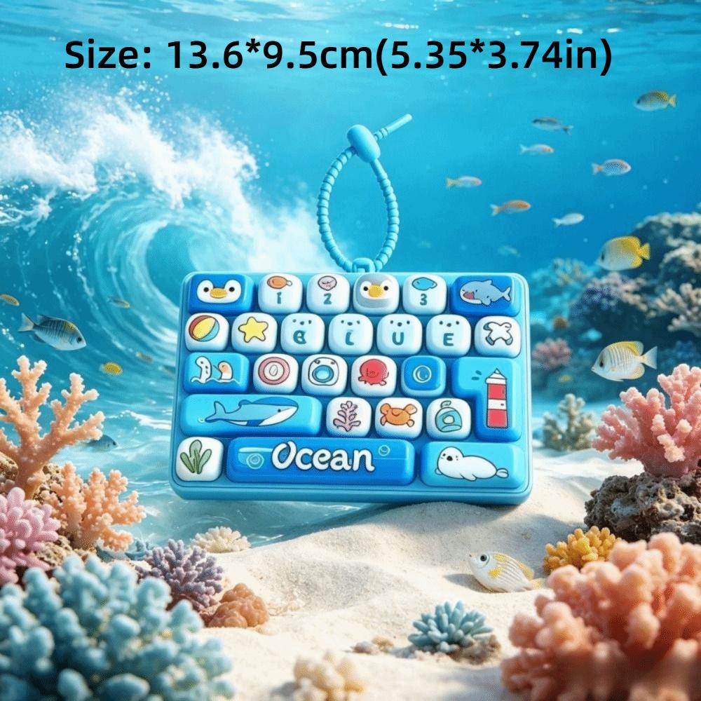 Clear Key Sounds Stress Relief Decompression Toy Keychain Keyboard Toy Press Button Toy  Bag Charm
