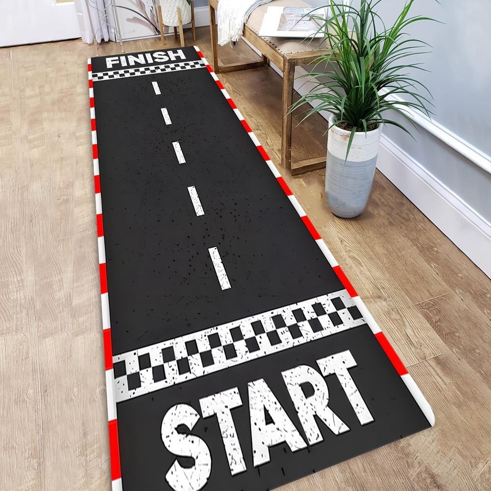 

VIKAMA Long Gallery Racing Simulation Anti-Slip Carpet Automobile Race Track Road Roadway Game Floor Mat Home Decoration 50x80cm
