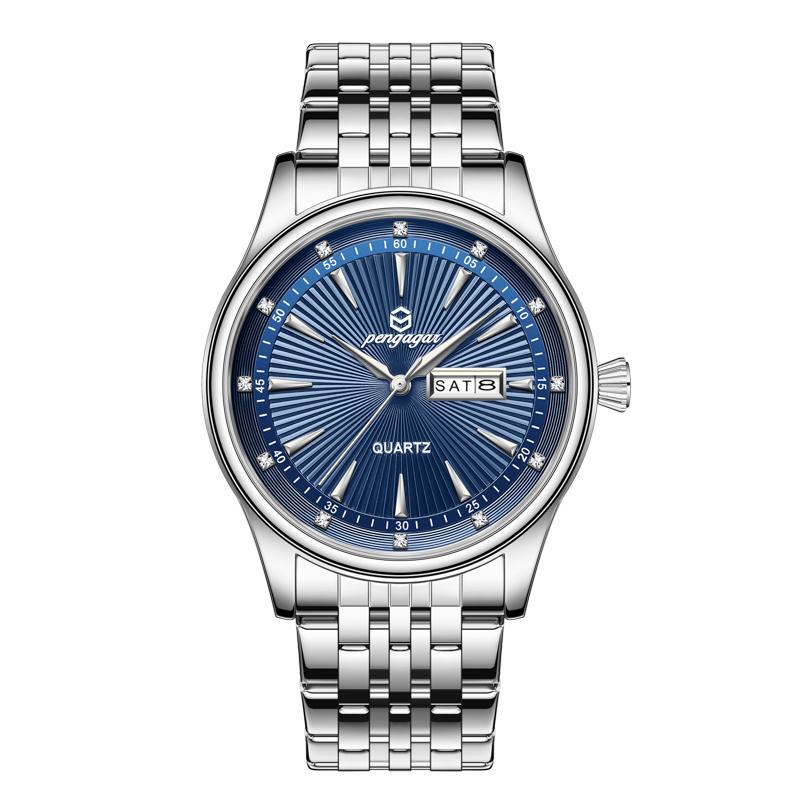 Watch Quartz Men S High-End Feeling Diamond Inlaid Simple Waterproof Calendar Steel Strip Business Male Fashion Clock Watches