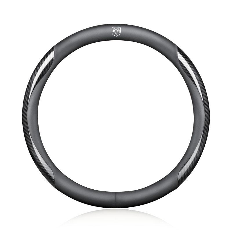 

Автомобільна замшева шкіряна оплетка на кермо з карбоновим волокном, нековзна для Dodge Journey Caliber Challenger Charger Ram 1500 Stratus Dart Dakota Durango чорний