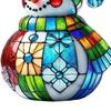 Yousheng Cute Snowman Suncatcher Acrylic Stained Glass Window Hanging Ornament for Christmas Car Indoor Outdoor Decor