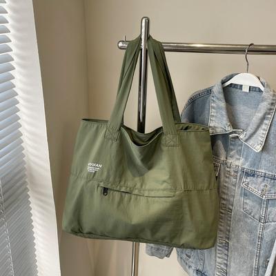 Large-capacity Tooling, Casual Hand-held Cloth Bag, Simple Commuting, Light and Versatile Shoulder Bag, College Student Class Tote Bag