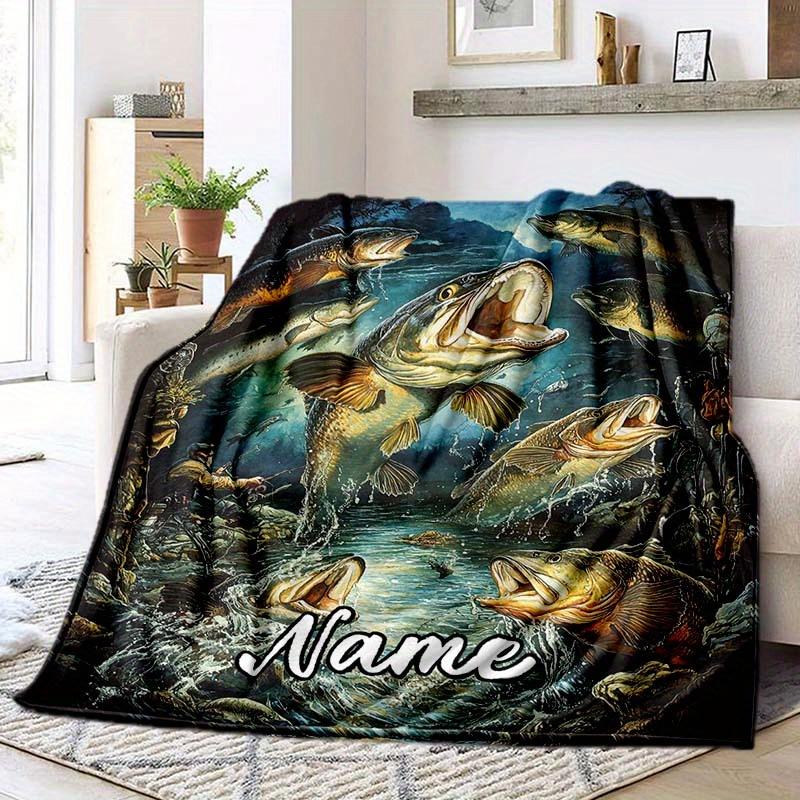 Fishing Customize Your Name Blanket Warm Comfortable And Soft Blankets Are Suitable For Home Chairs Office Sofas Sofas Office Camping And Gifts For