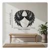 Angel Wing Wall Decor Hollowout Crafted Metal Sculpture for Living Room, Bedroom, Garden