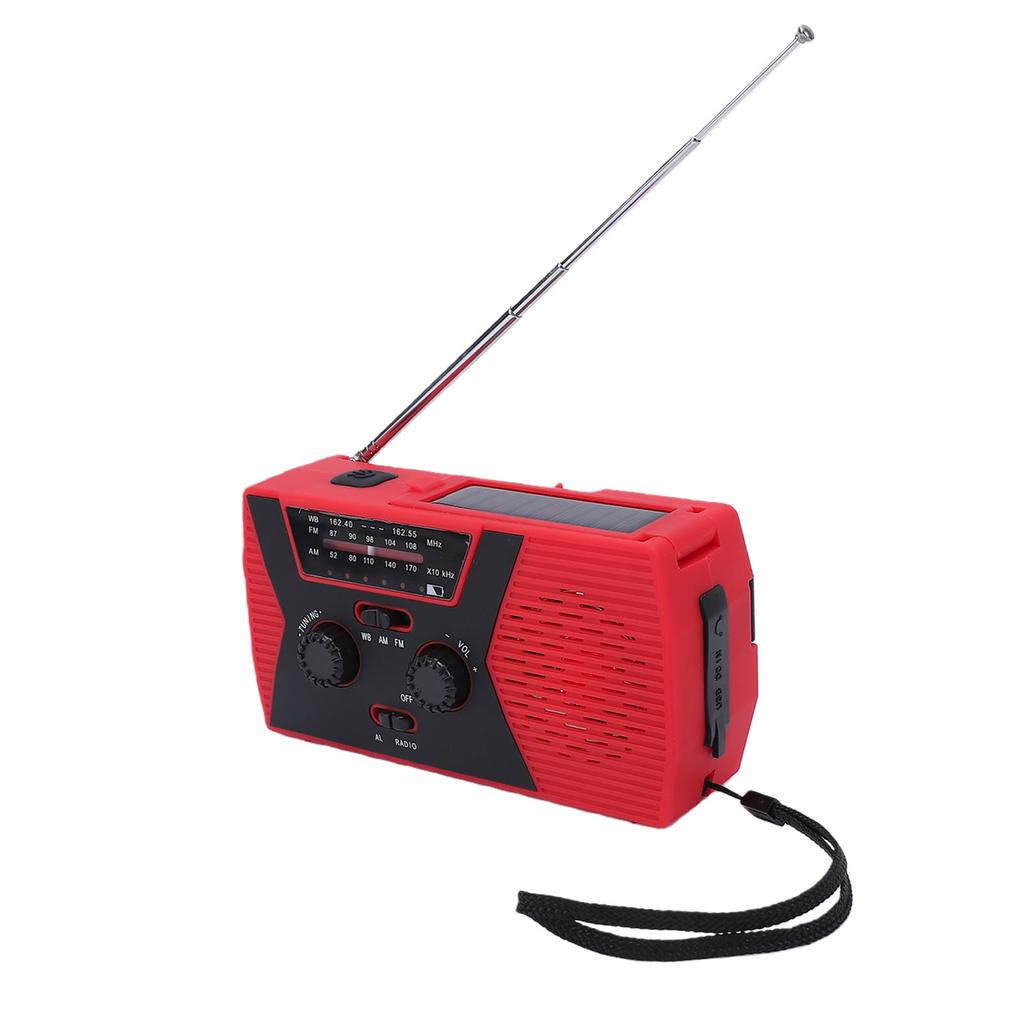 Emergency Radio Solar Hand Crank Weather Portable Self Powered NOAA AM FM WB Phone Charger 2000mAH with LED Light