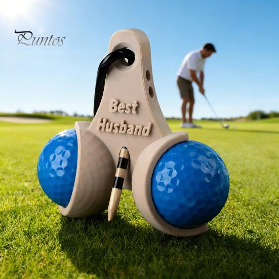 Portable Golf Ball Holder 3D Printed with Clip Holds 2 Balls Tees Carrier Organizer Storage Rack Accessories Men Women Golfer Gift Durable