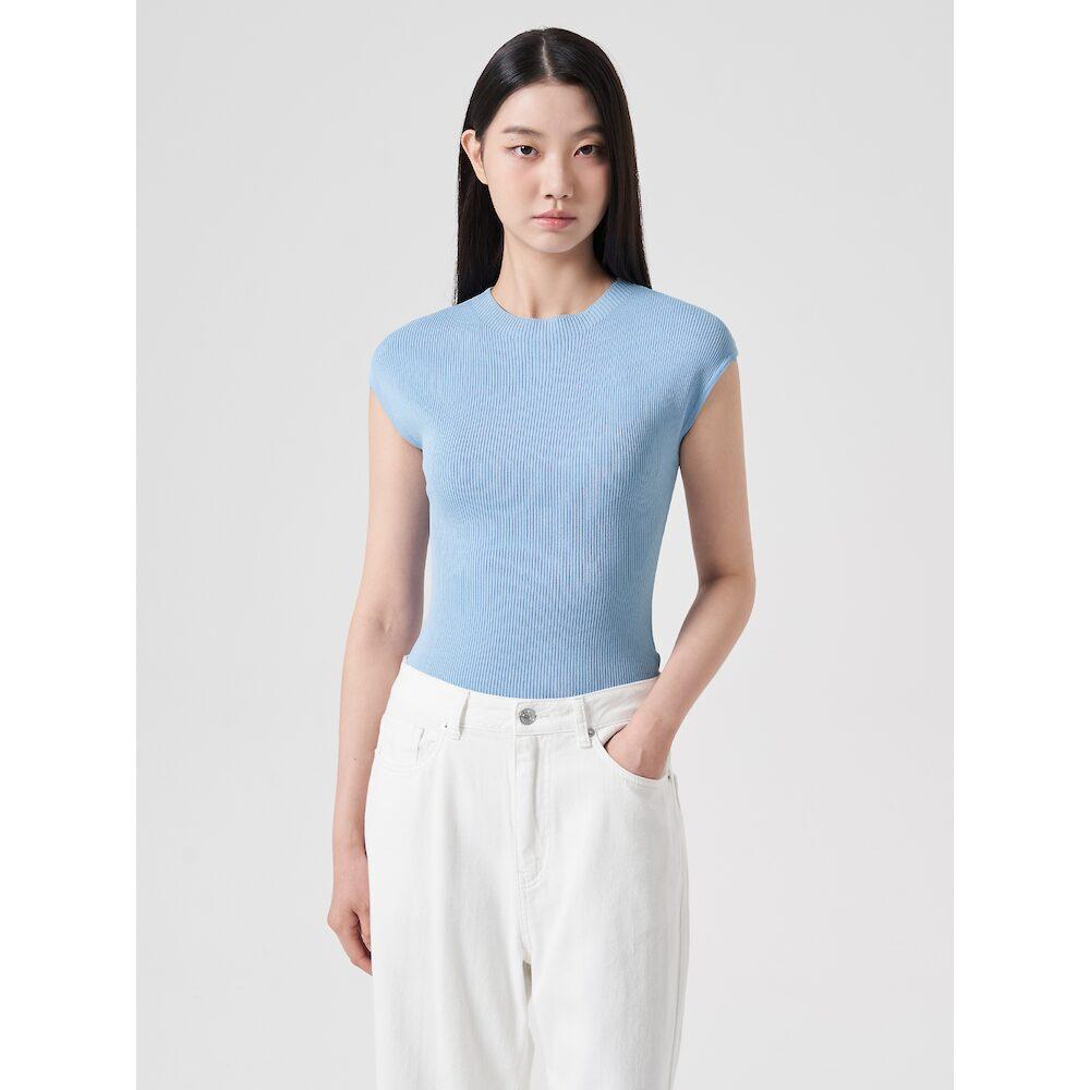 8Seconds Mock Neck Sleeveless Knit Sky Blue (354751Mb1Q) Sky Blue/F