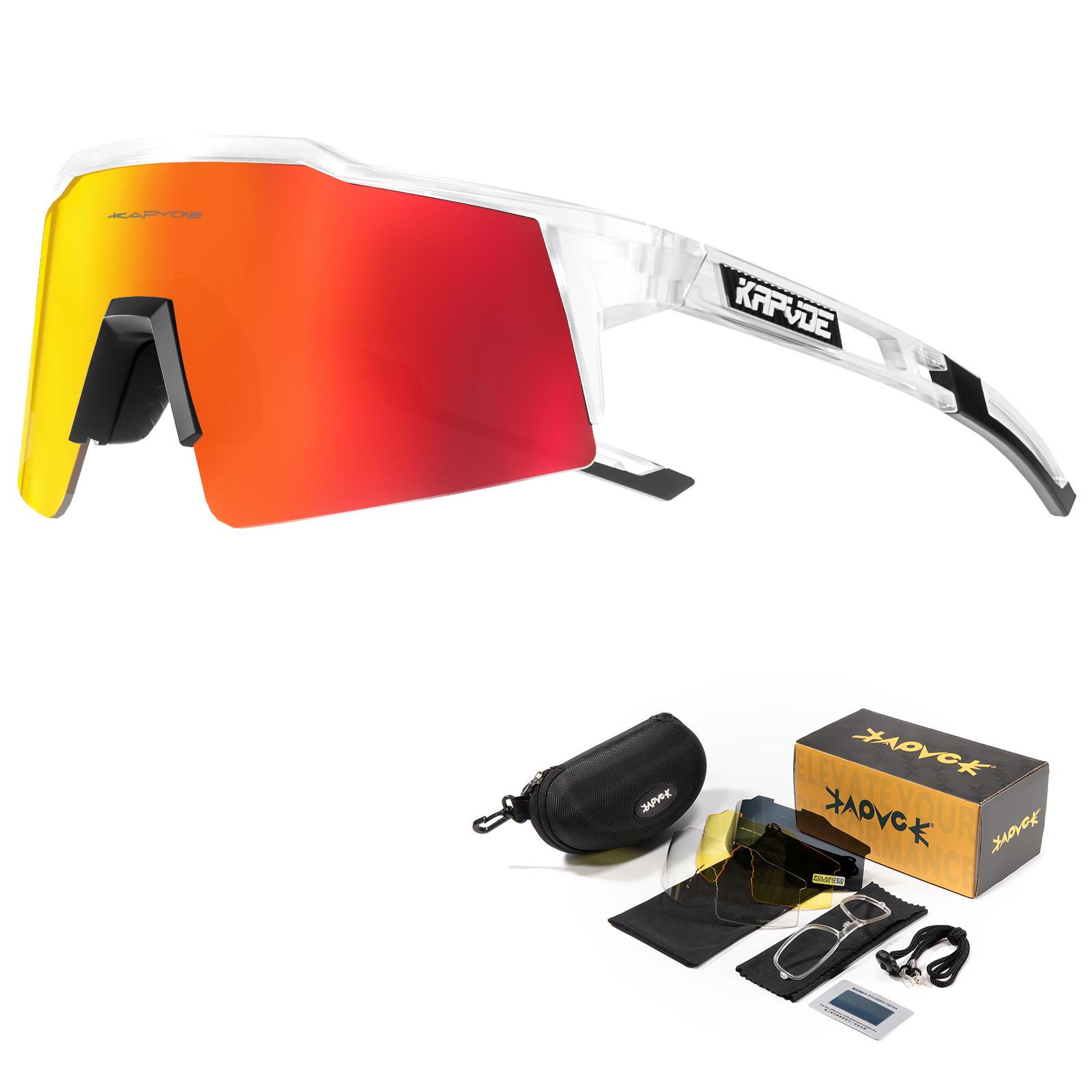 Kapvoe Polarized Cycling Sunglasses Windproof Mountain Bike Sports Glasses