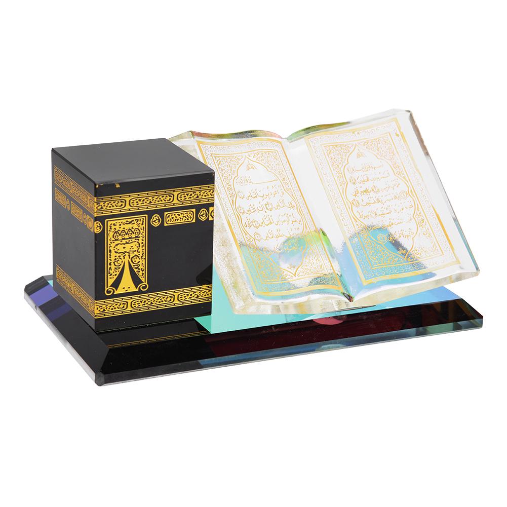 Muslim Crystal Gilded Caaba 2 Pcs Model Islamic Building Handicrafts Souvenirs Car Ornament