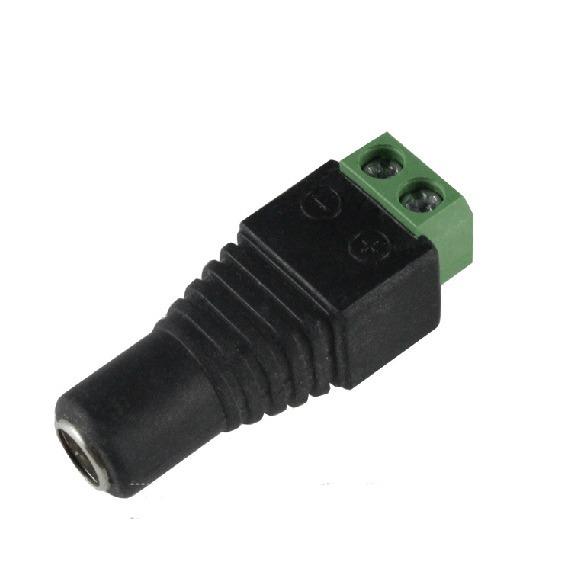 5.5x2.1mm Solderless DC Power Connector Kit: Female Plug & Male to Green Terminal for 12V Surveillance Camera