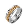 Elegante Anillo Abrebotellas de Acero de Titanio con Cadena Giratoria - Perfecto para Parejas