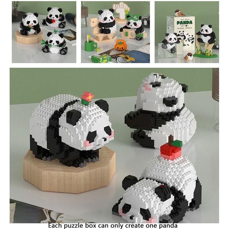 Panda Building Blocks Puzzle Toy Multiple Gameplay Parentchild Interactive Gift