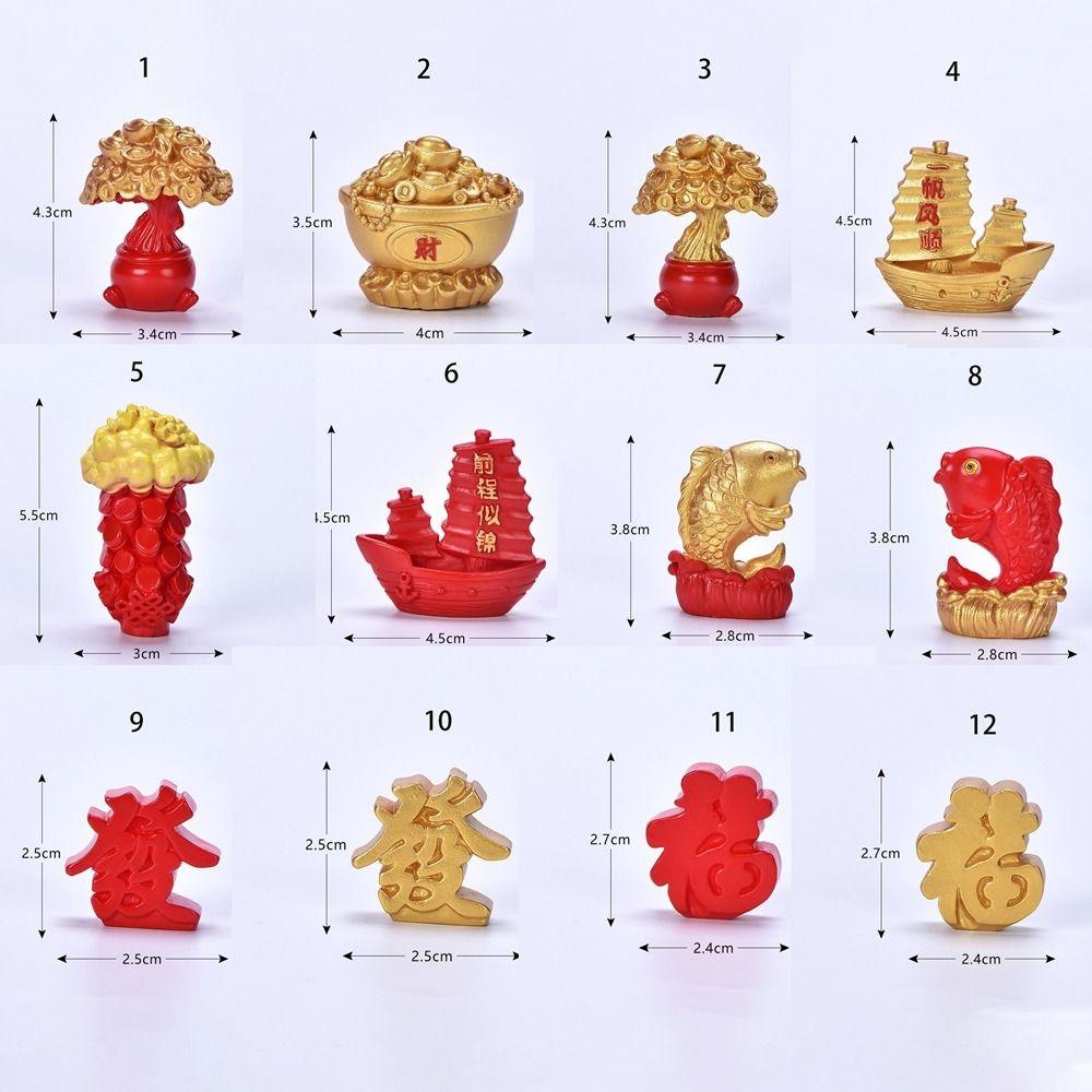 Smooth navighează petardă micro peisaj rășină ornamente mici Revelion avere copil roșu cuvinte aur bani copac