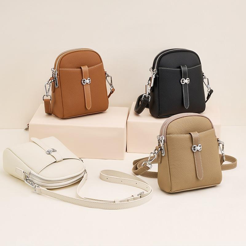 Leather Bag Women's New Hot-selling Women's Bag Simple and Versatile Mobile Phone Bag Daily Matching Shoulder Bag Messenger Bag