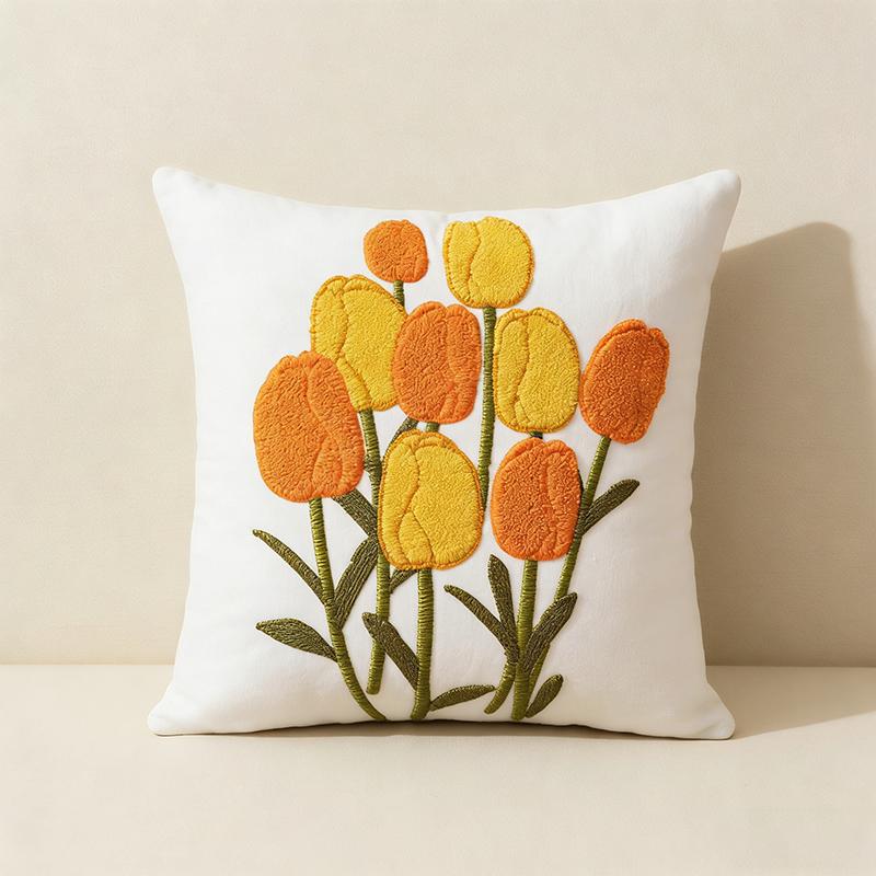 Boho 2D Flat Printed Floral Bird Cushion Cover Throw Pillow Case Sofa Bed Couch Living Room Aesthetic Home Decor