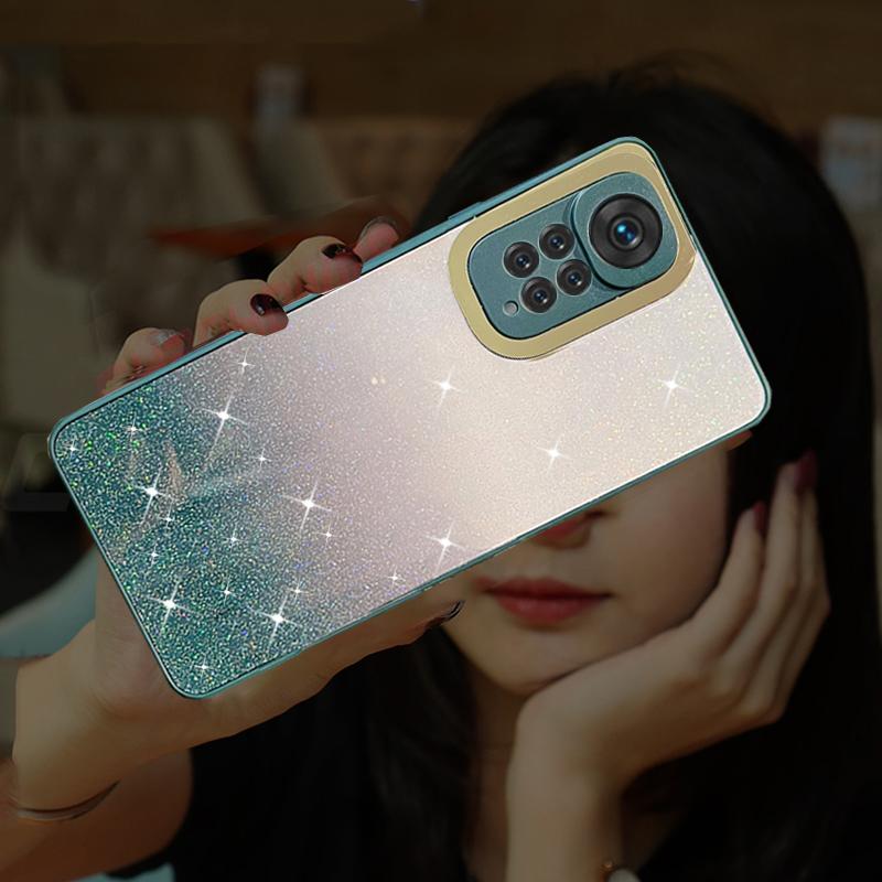 Xiaomi Redmi için not 11 Pro lüks degrade parlak pullar telefon kılıfları Xiaomi Redmi için not 11 Pro 11S 4G yumuşak koruyucu TPU kapak