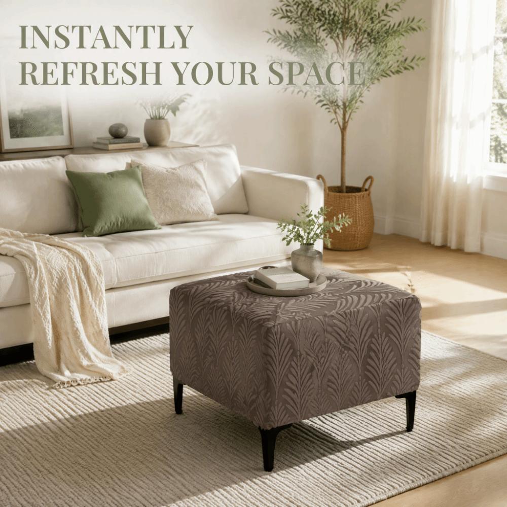 Square Shaped Ottoman Dust Protector Jacquard Velvet Bench Storage Cover  Storage Ottoman Shield
