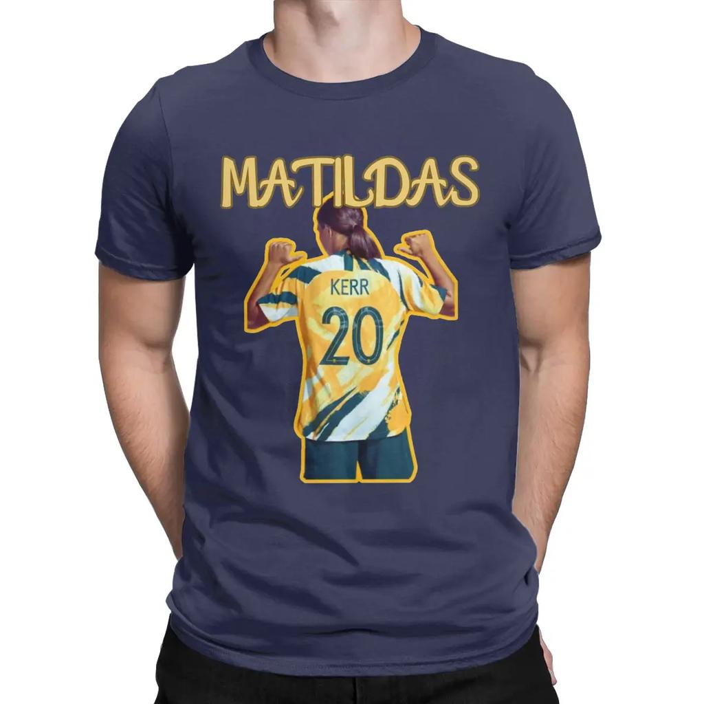 Funny Sam Kerr Australia Soccer T-Shirts for Men Crewneck 100% Cotton T Shirts Matildas Short Sleeve Tees Plus Size Clothing