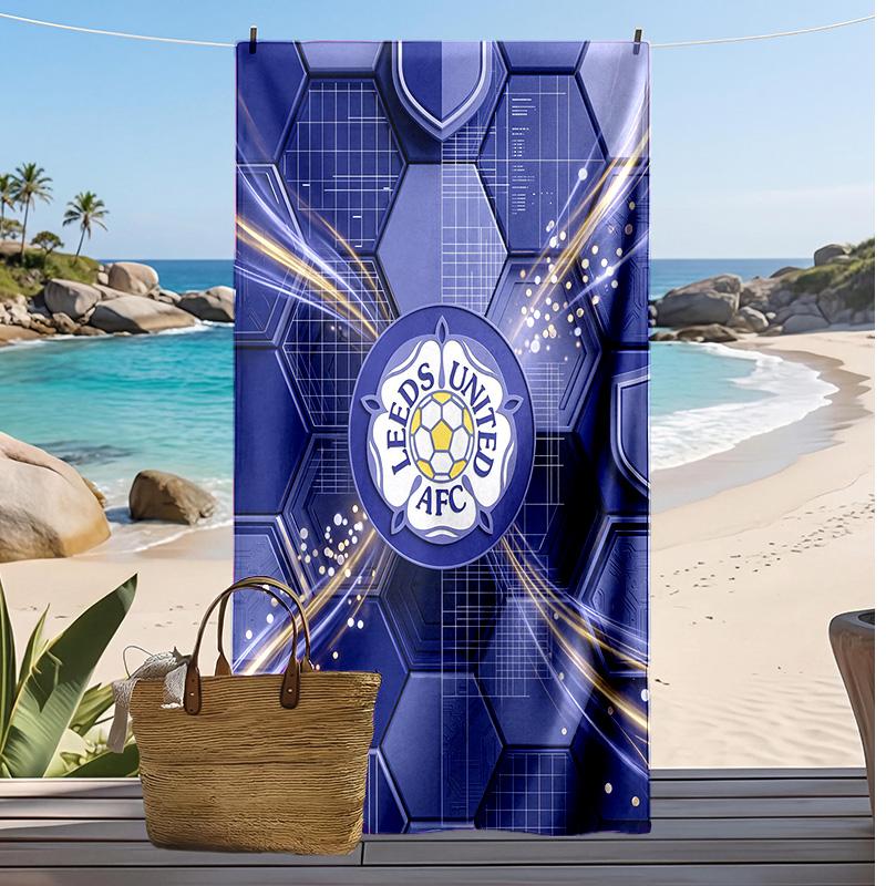 Toalla de Playa con Estampado de Fútbol Leeds United, Toalla Grande Suave de Secado Rápido para Playa, Camping, Natación