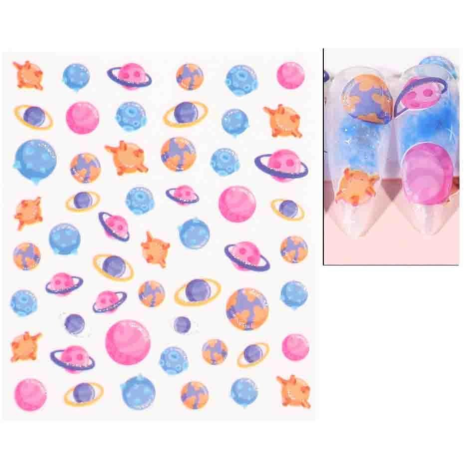 

Фэнтезийный дизайн планеты Galaxy, наклейки для ногтей, клейкие слайдеры, наклейки для дизайна ногтей, маникюрные украшения