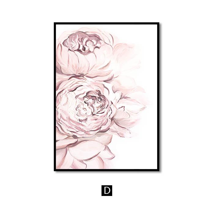 Pink Nursery Girl Flower Wall Art Canvas Painting Horse Swan Nordic Posters and Prints Wall Pictures for Living Room Kids Room