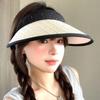Shiny Rhinestone Empty Top Sun Hat Women'S Summer Versatile Outdoor Big Brim Sun Hat Sun Hat