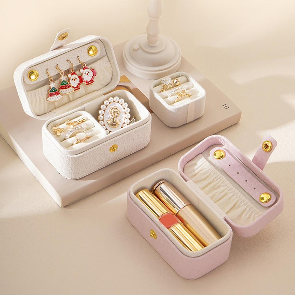 Tragbare Schmuckaufbewahrungsbox Raffiniertes Schmucketui mit Plüsch-Interieur für sicheren Schmuckschutz