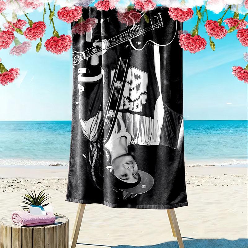 Tom Kaulitz Print Strandtuch, Großes Weiches Schnelltrocknendes Handtuch für Strand Camping Schwimmen