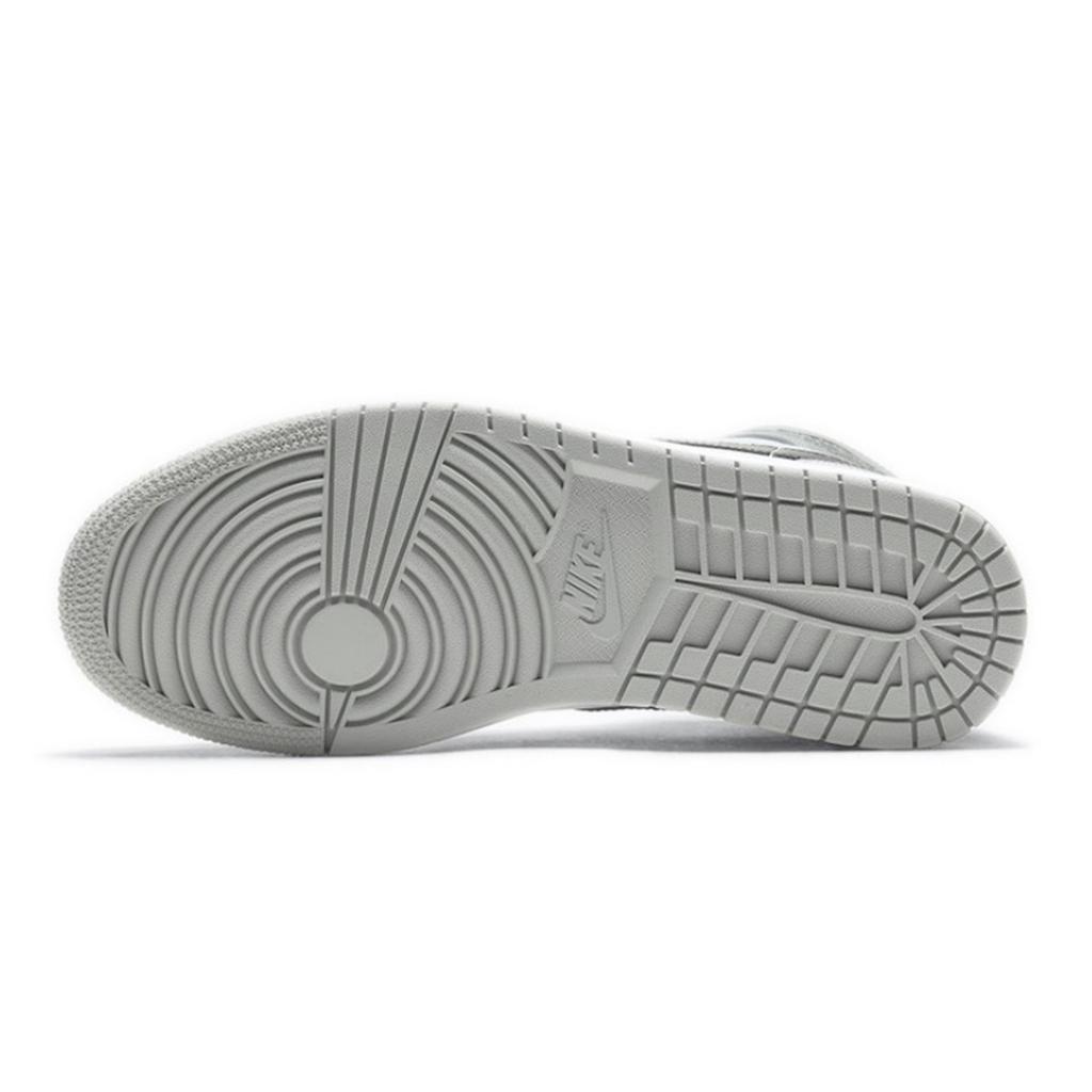 Jordan Air Jordan 1 Cushioning, Wear Resistant Mid Top Vintage Basketball Shoes Men's Gray 554724-092(Team252-S-BOX)